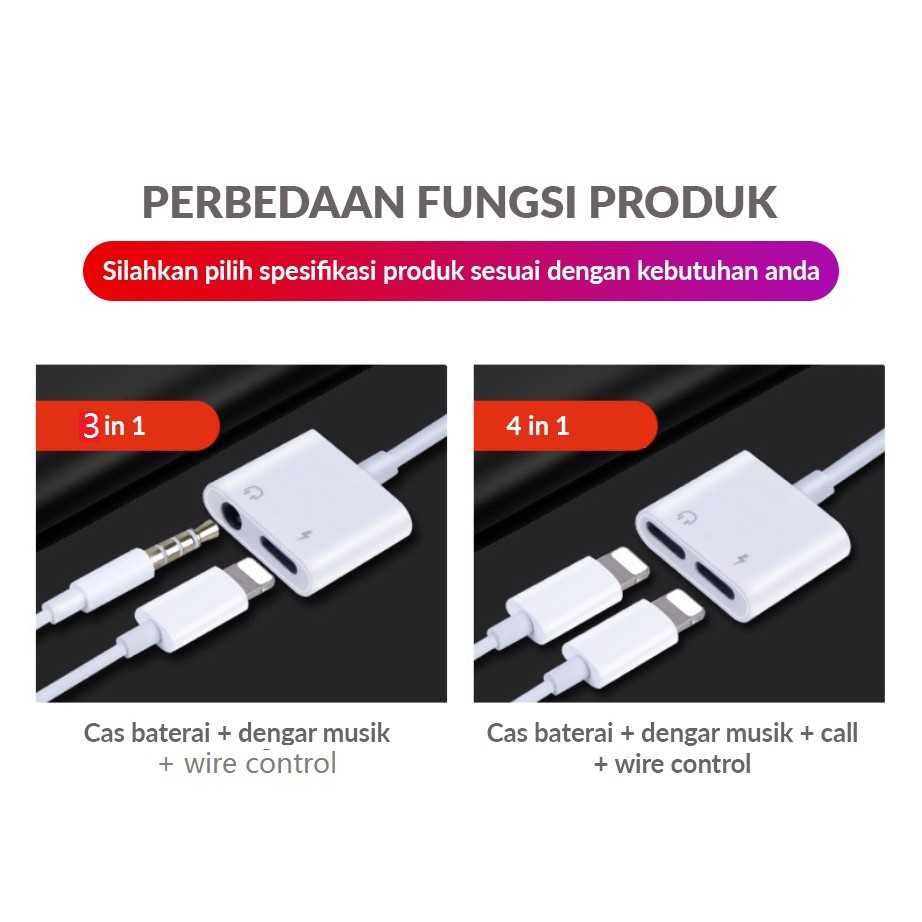 Adaptor Untuk Iphone 3 in 1 / 4 in 1