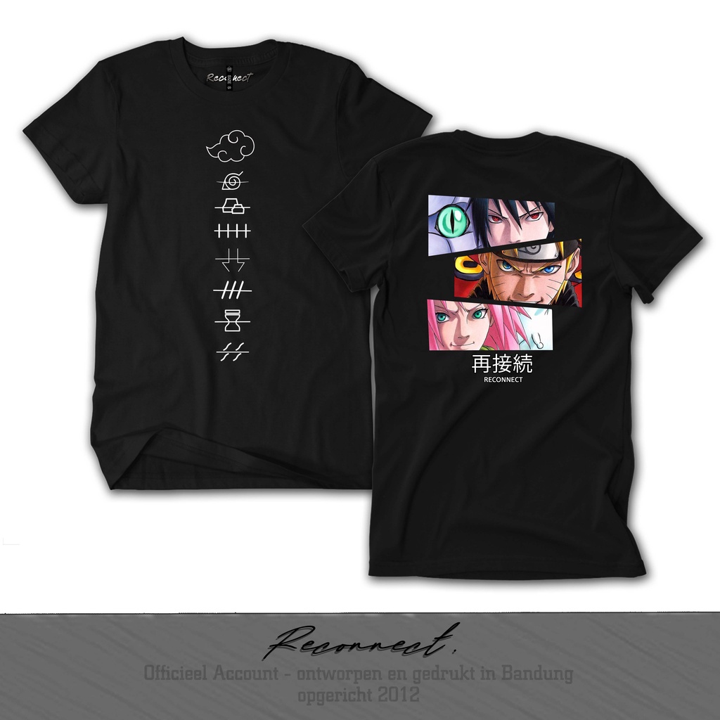 Reconnect Kaos UNISEX Anak &amp; Dewasa Anime Naruto Team 7 - Gratis Tambah Nama