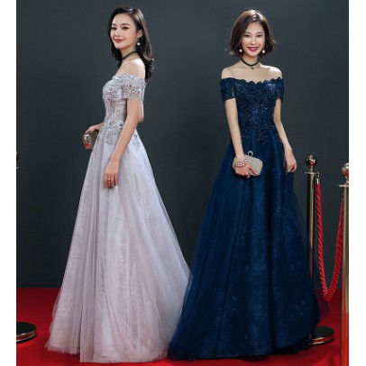 Pesta Prom Gaun Satin Dress Sexy Mewah Pernikahan Gaun