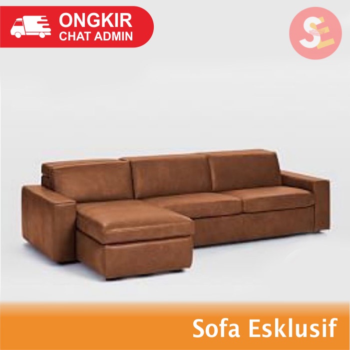 SOFA MINIMALIS | SOFA L CUSTOM BAHAN BLUDRU / KULIT SINTETIS