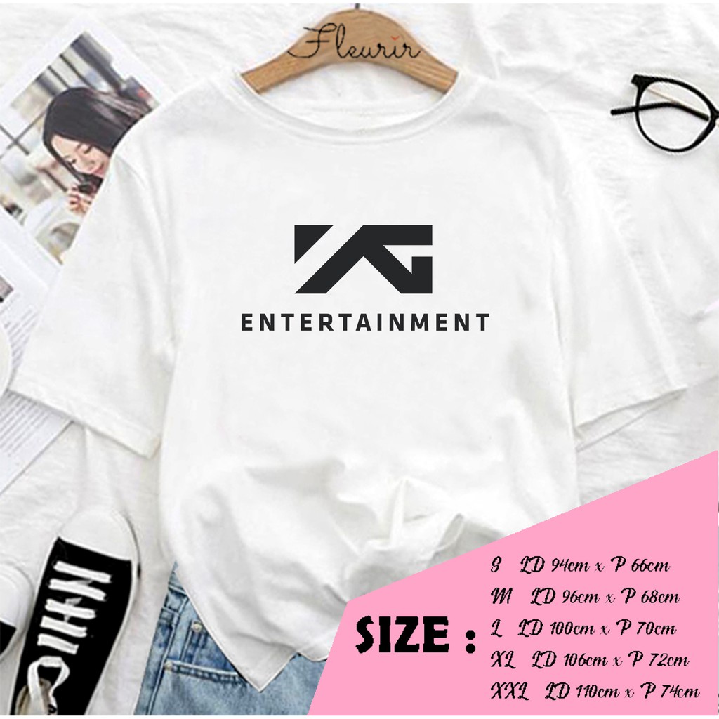 FLEURIR - KAOS YG ENTERTAINMENT KPOP PL WANITA DEWASA LENGAN PENDEK TEE UNISEX