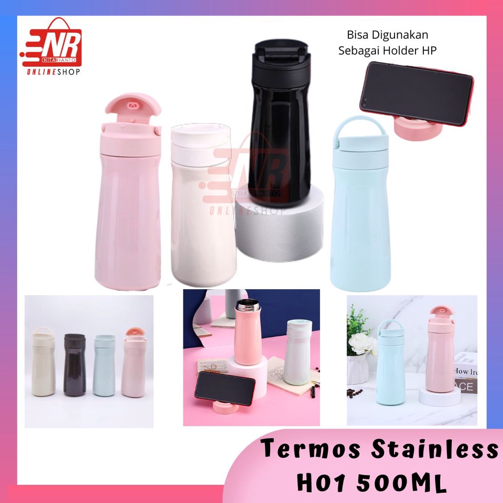 Termos Double Stainless H01 500ML / Thermos Kopi Panas Dingin / Termos Stainless / Termos kopi / Termos Teh