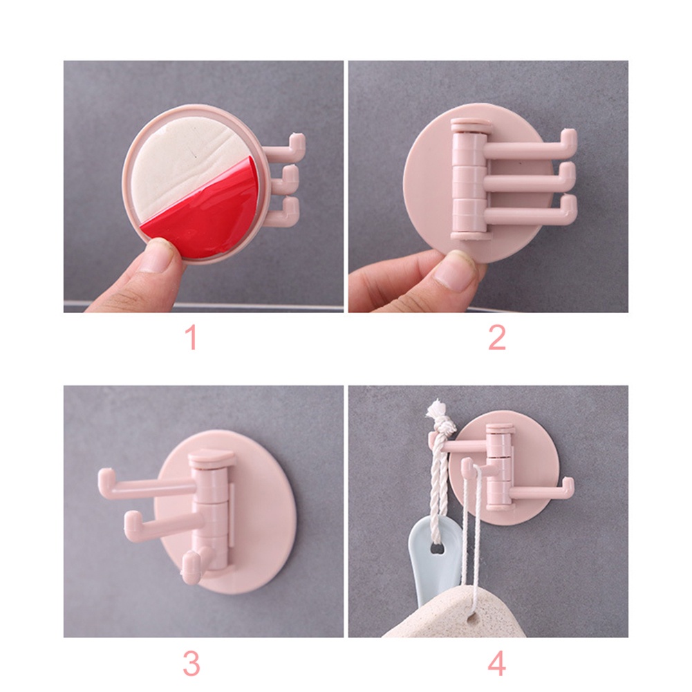 [ Home Creative Nail-Free  Strong Bearing  Racks ][ Rotatable Seamless Adhesive Wall Hanging Storage Hooks ]