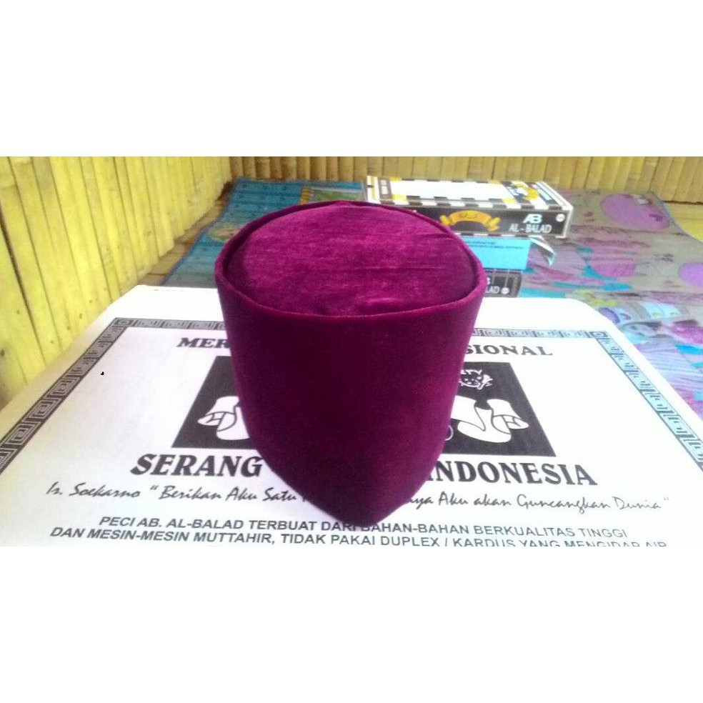 Murah Meriah Peci Al-Balad Warna Merah Tinggi 12 Cm