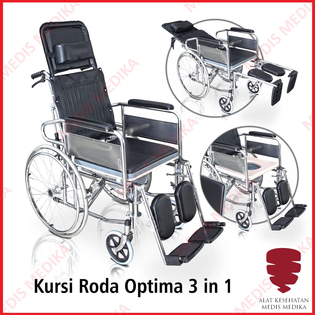 Kursi Roda 3in1 FS609GC Tidur Duduk Toilet FS 609 GC 3 in 1 Onemed