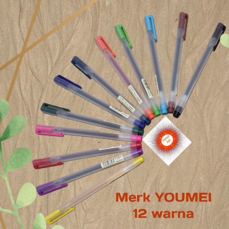 

12 warna pulpen / pulpen warna/ pulpen gel YOUMEI