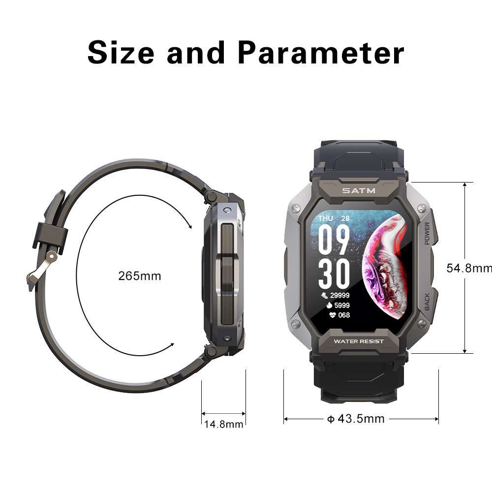 Bozlun Waterproof IP68 Smartwatch Berenang Water Resistance 5ATM Jam Tangan Rria  380Mah Bluetooth ganti wallpaper walpaper/Pria/amTangan Heart Rate blood pressure monitor Wireless charge