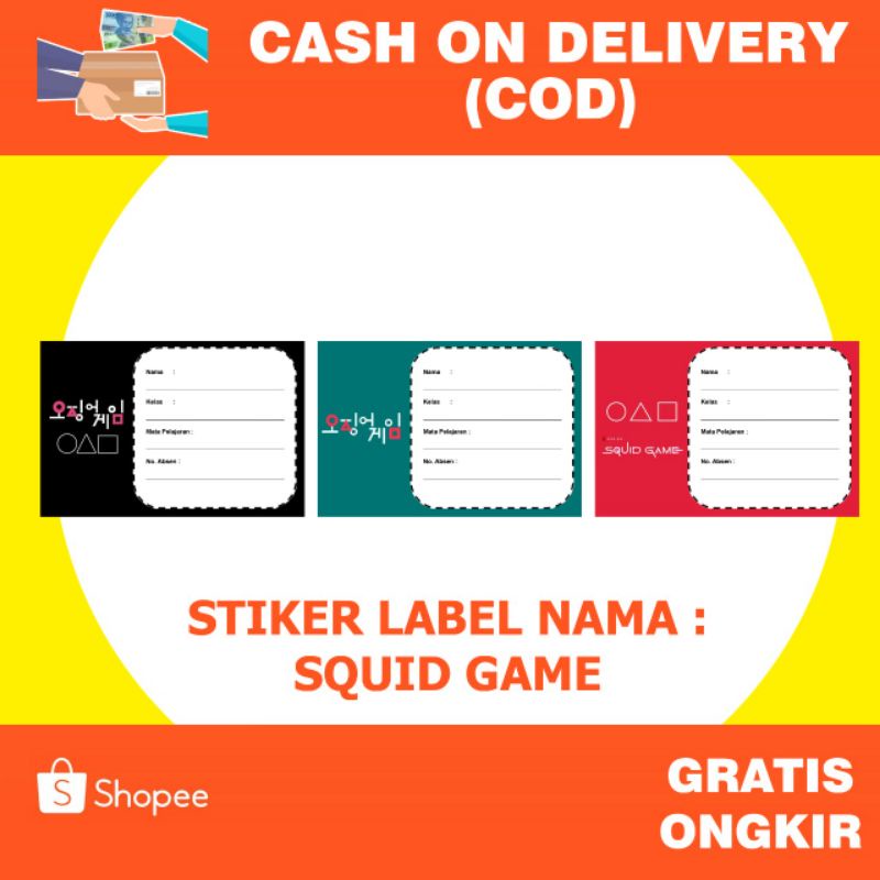 

Stiker Label Nama Desain Korea : Squid Game