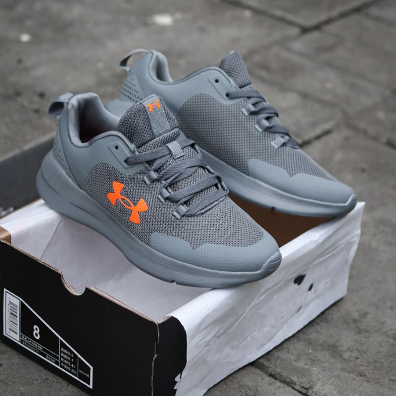 Under armour essential mineral grey / Sepatu UA / Sepatu underarmour / Sepatu pria