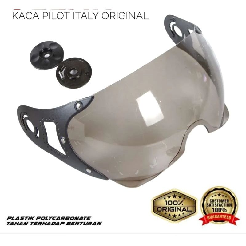 HELM PILOT ITALY ORIGINAL BOGO RETRO WANITA DEWASA FULL LEHER SNI