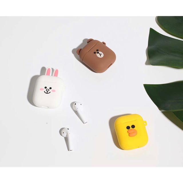 READY OFFICIAL Line Friends [Brown & Friends] Airpods Case Cover D