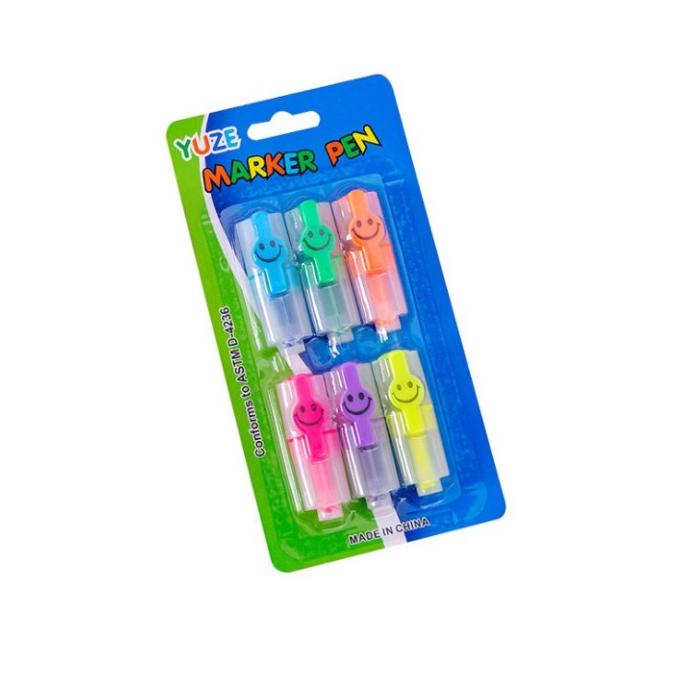 

J2 - PEN MARKTER MINI SMILE WARNA WARNI SET 6 PCS HIGHLIGHTER TEXTLINE