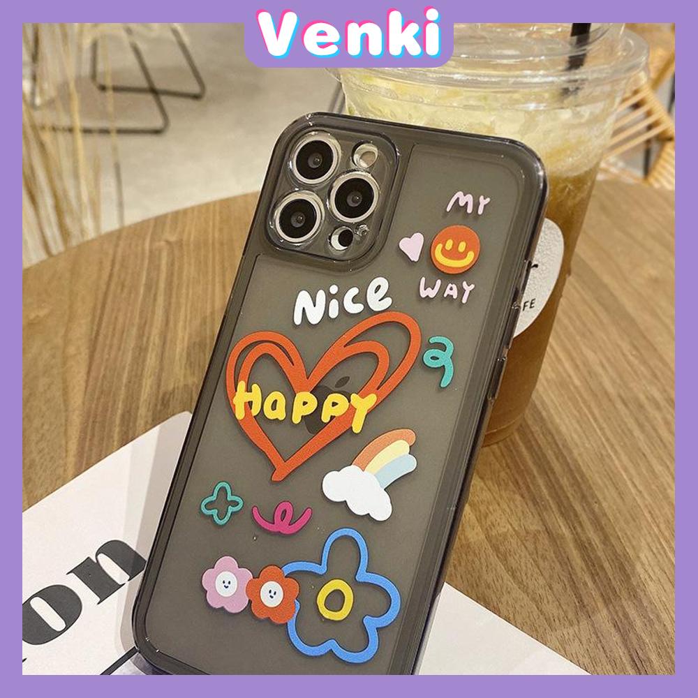 Casing Silikon iPhone 13 Pro Max 12 Pro Max 11 7 Plus Shockproof Motif Graffiti Hati