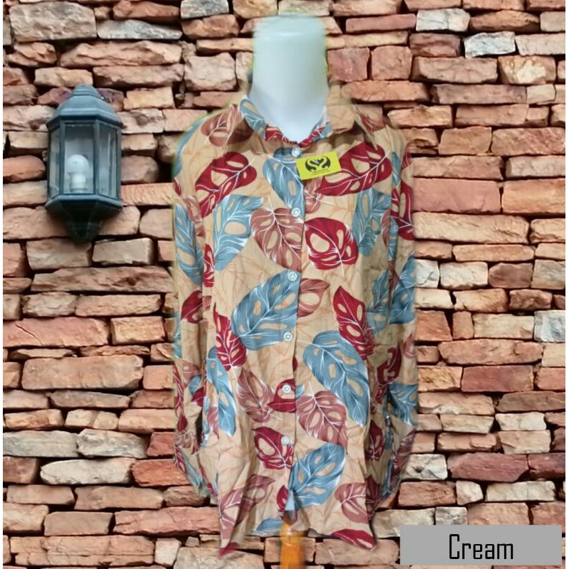 PROMO ATASAN/KEMEJA/BLOUSE MOTIF RAYON VISCOSE JUMBO LD 110 DAN 120