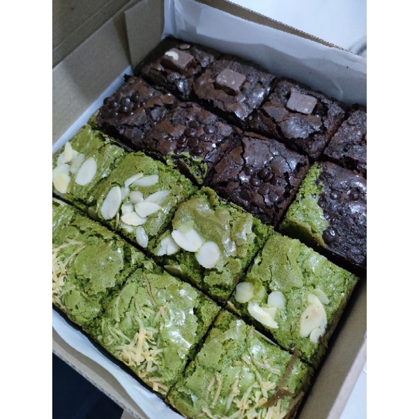 

brownies mix cokelat green tea