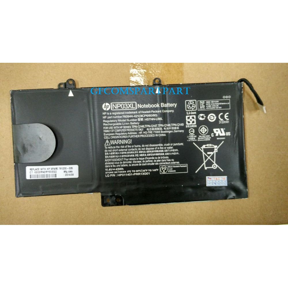 Original Baterai HP Pavilion 13-B Series HSTNN-LB6L 760944-421 760944-421