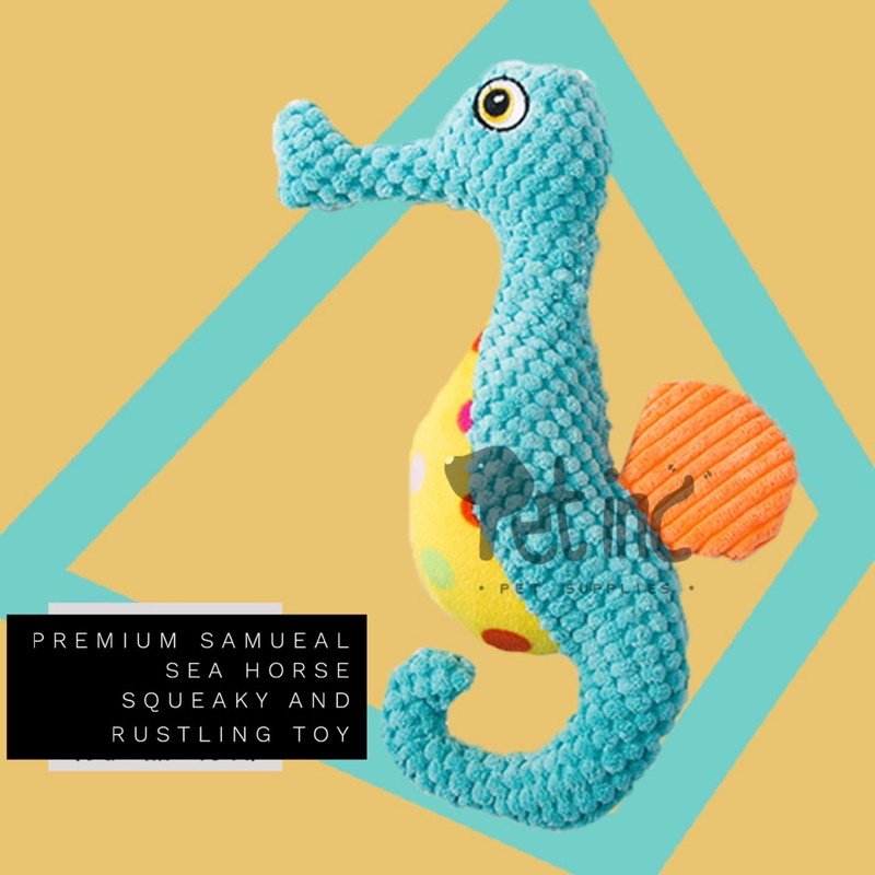 Premium Samuel sea horse squeaky and rustling toy