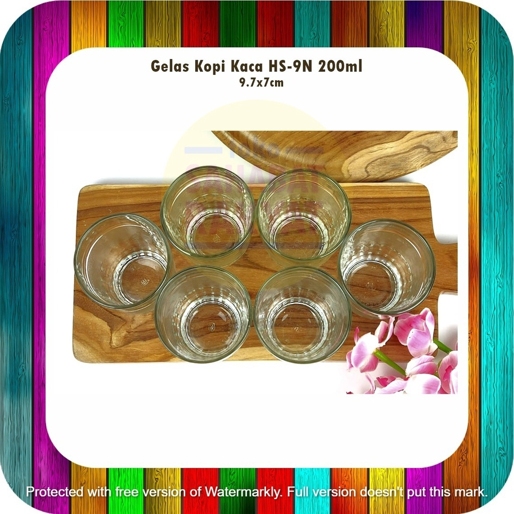 [6pcs] Gelas Kaca Kopi HS-9N 200ml