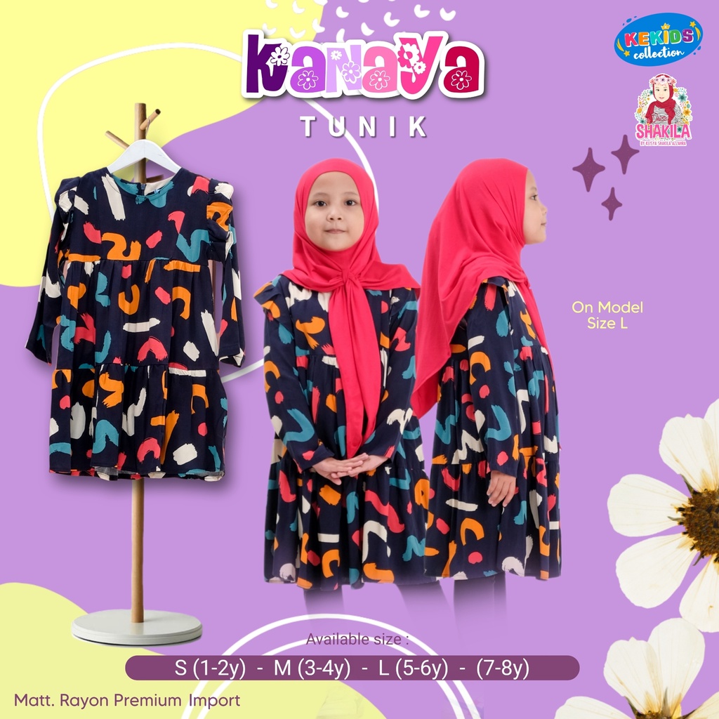 Dress tunik anak perempuan lucu bahan rayon viscose premium import