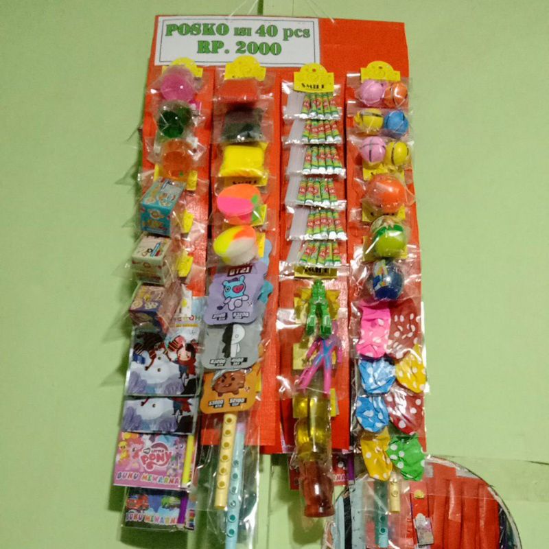 mainan anak rencengan serba 2000'an isi 40 psc 10 macam