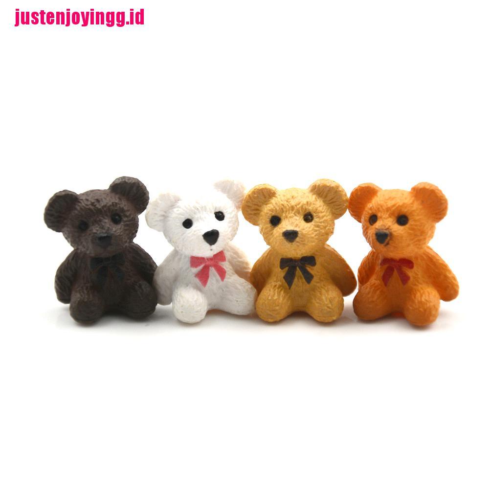 4 Pcs / lot Patung Hewan Beruang Mini Untuk Taman