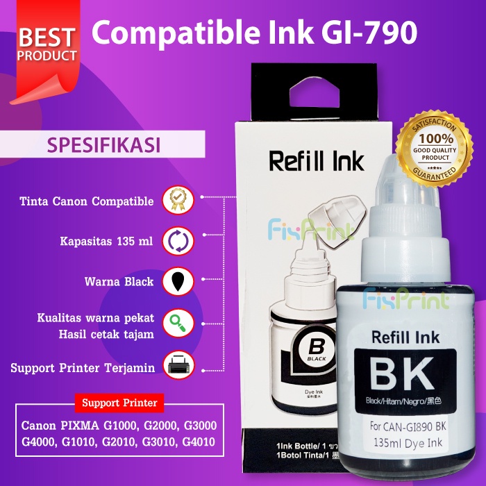 Tinta Canon Refill IP2770 IP2780 IP1980 IP2180 MP258 MP237 MP285 E410 E510 MG3570 G1000 G2000 dll