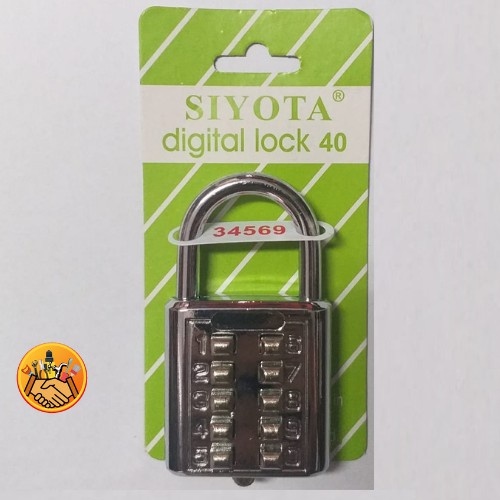 Gembok Pencet Angka Digit 40 mm  Nomor Chrome 10 digit