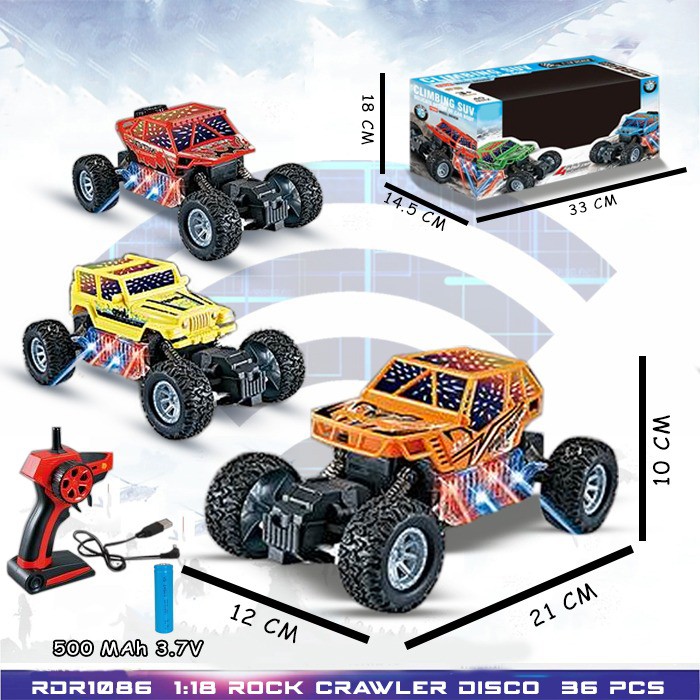 PROMO RDR1086 RDR1047 RC Rock Crawler Lampu Disco Mainan Anak Mobil Mobilan Remote Control RADAR