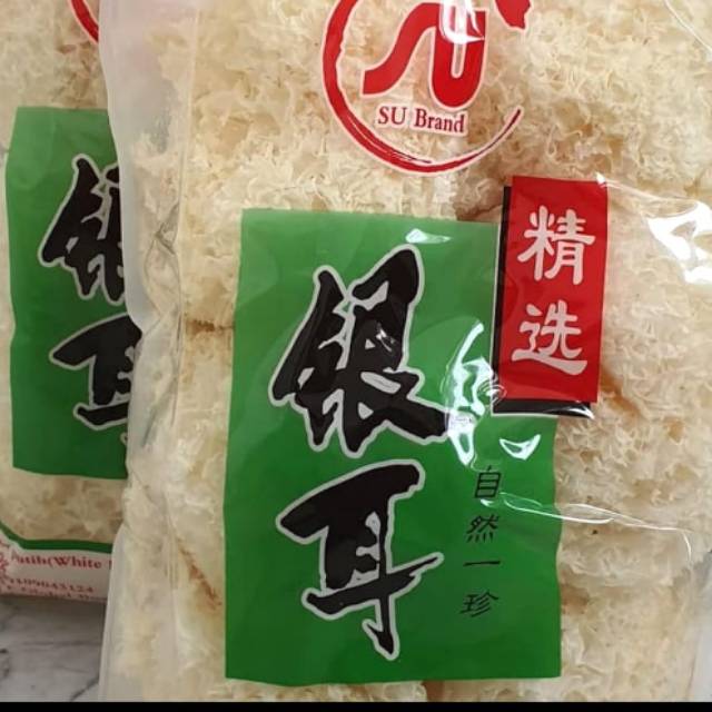 

JAMUR PUTIH /white fungus Su Brand kemasan 500 gr
