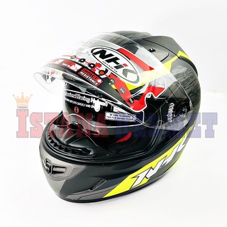 Jual Helm Nhk Gp Motif Axion Black Yellow Doff Double Visor