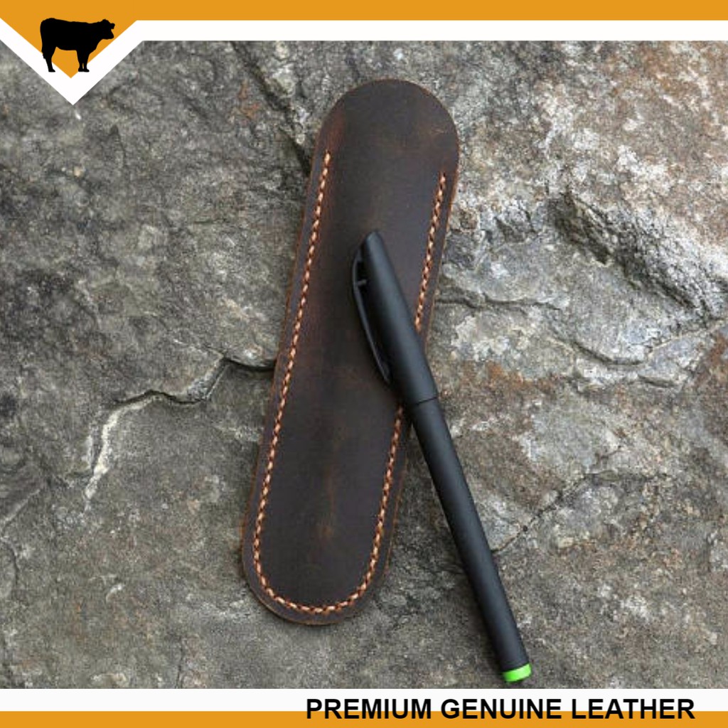 

tempat pensil pulpen dari kulit sapi asli leather goods