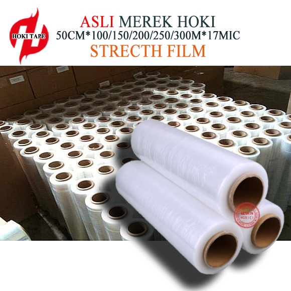 ASLI MEREK HOKI PLASTIK WRAPPING /STRECTH FILM FULL 50cm x 100m x 150m x 200m x 250m x 300m x 17mic