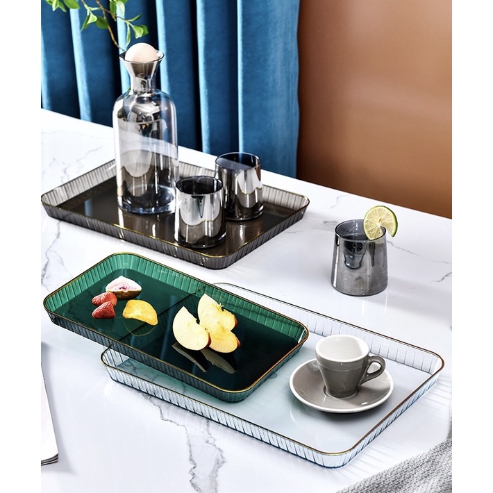 NAMPAN PLASTIK SERBAGUNA BAKI TRAY AESTHETIC NORDIC STYLE NAMPAN CANTIK DEKORASI HIASAN RUMAH NAMPAN MAKANAN AKSESORIS