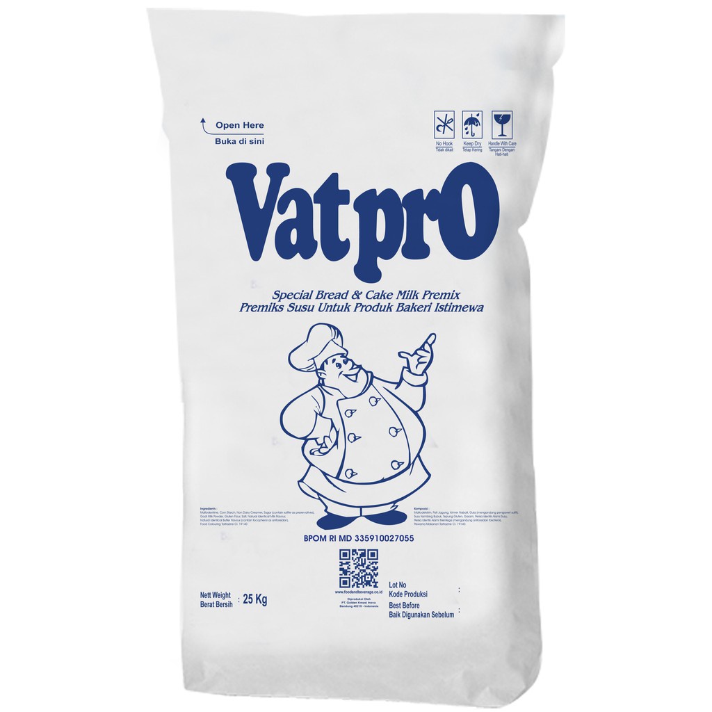 Susu Bubuk Industri VATPRO Premix Kue dan Roti Kemasan Re-Pack 250gr