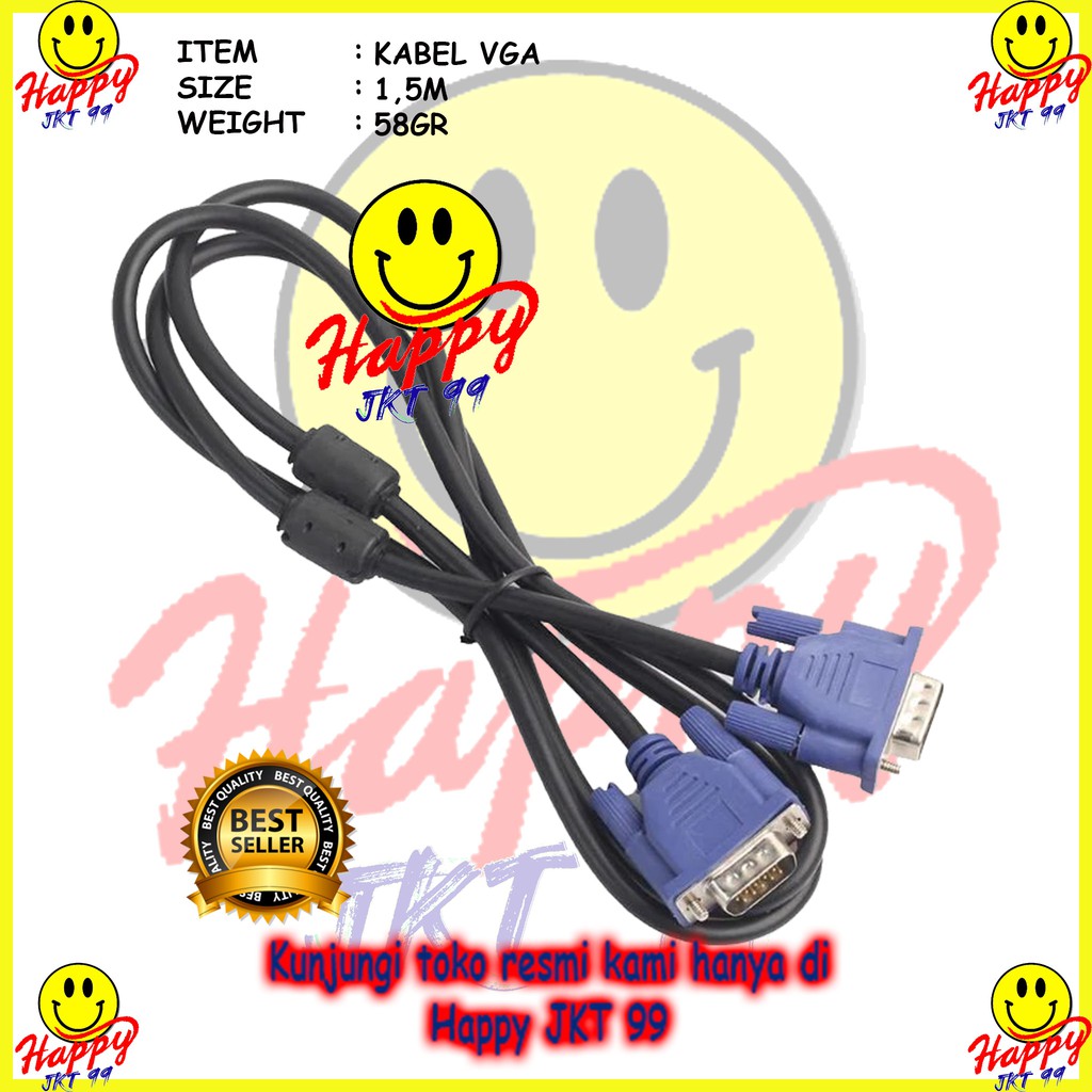 [ HAPPY JKT 99 ] KABEL VGA 1.5M 1,5M METER