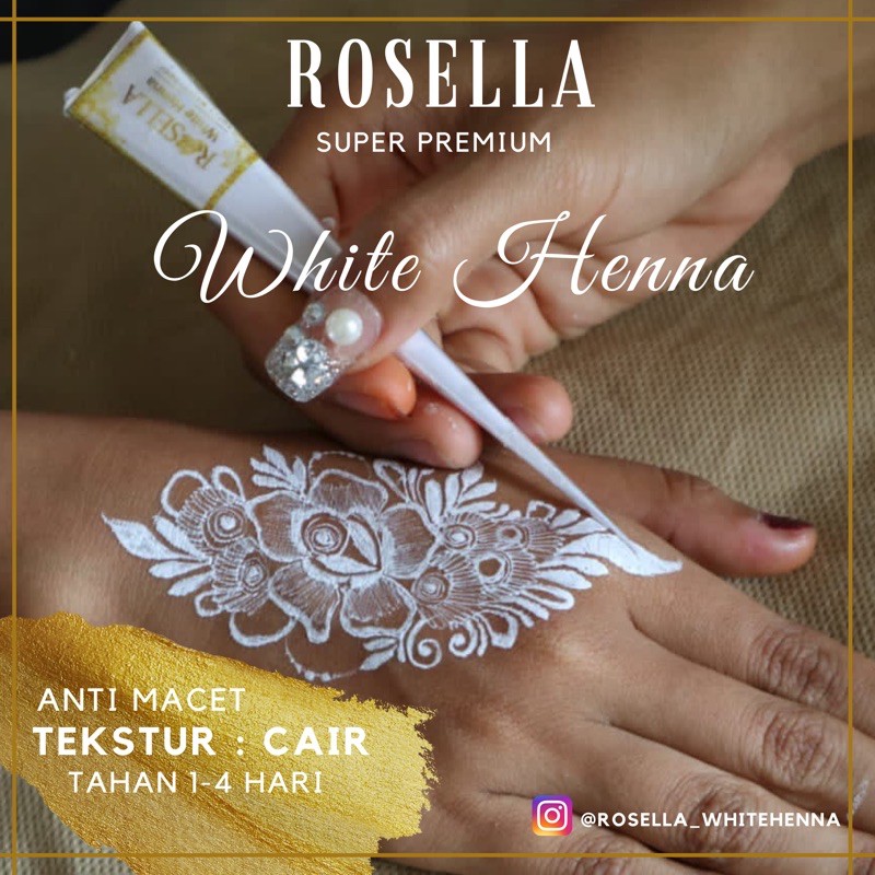 [CAIR] ROSELLA WHITE HENNA CONE 15gr Waterproff tahan gesek