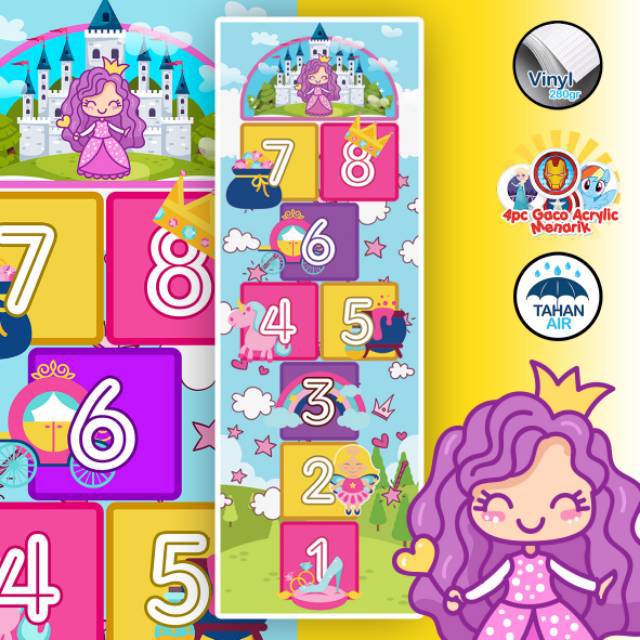 KARPET ENGKLEK I PLAY MAT MAINAN EDUKASI KARPET MAIN I HOPSCOTCH - PRINCESS