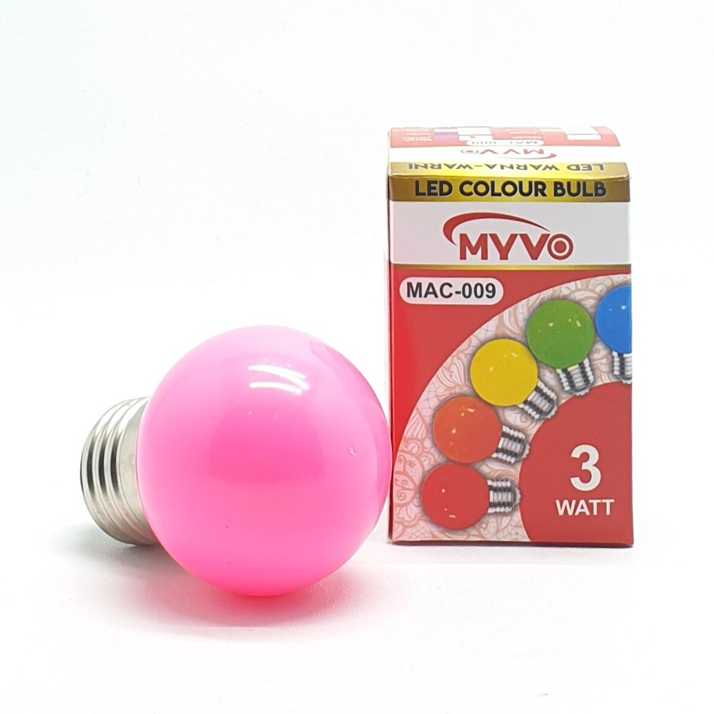 Myvo Pink Lampu Led Ping Pong 3W E27 Warna Pink / Lampu Dekorasi