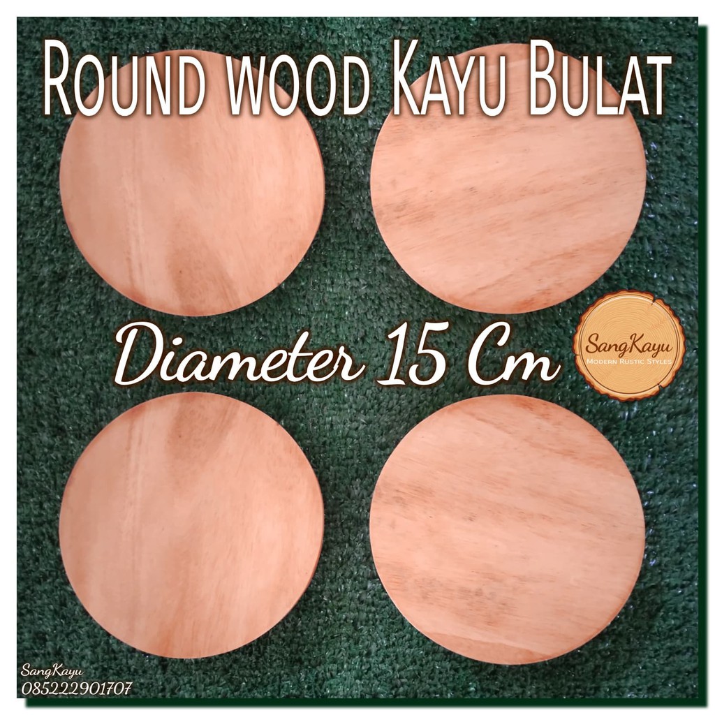 TERMURAH..!! Talenan Kayu bulat Diameter 15 cm Wooden cutting board