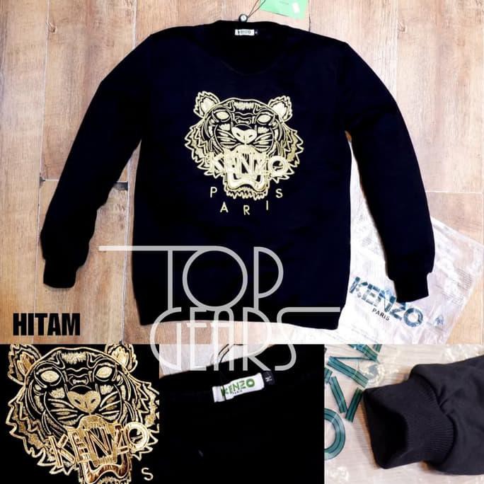 Sweater/Crewneck Kenzo Gold Embroidered Mirror Quality 2 Warna Unisex - Putih, L .Deevagrosir.Olshop