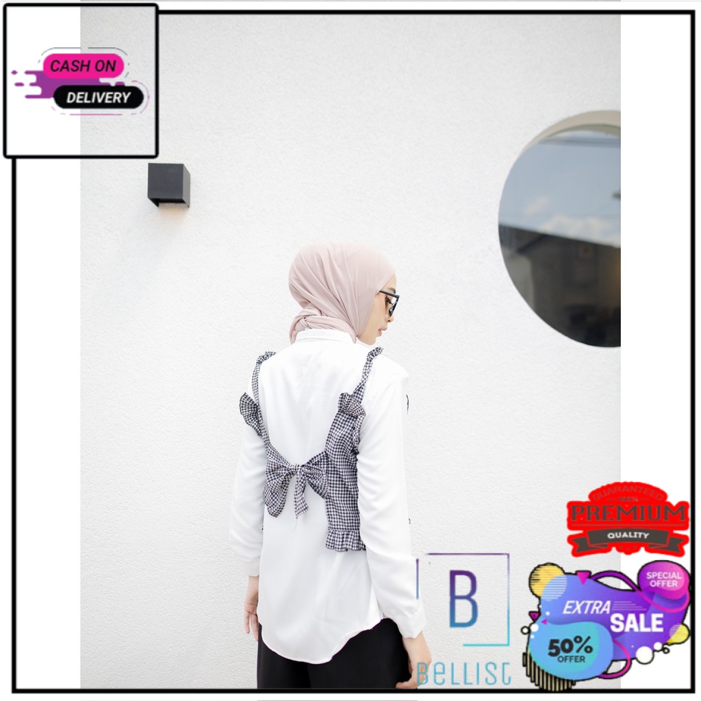 Tunik Wanita Muslim Collar Tunik Terbaru Atasan Cewek Kekinian Baju Harian Cewek Modis Korea Style H