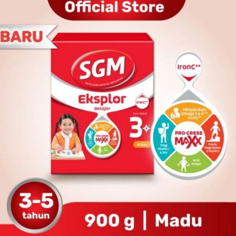 [KODE QBKTT] Susu SGM 3+ plus Eksplor Madu 900gram complinutri usia 3-5 tahun