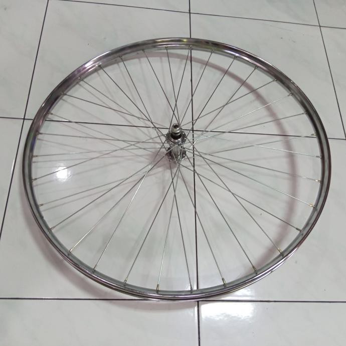 1 Buah Roda Sepeda 28 Depan Velg Ruji Bos 28" X 1 1/2 Ontel Ojek