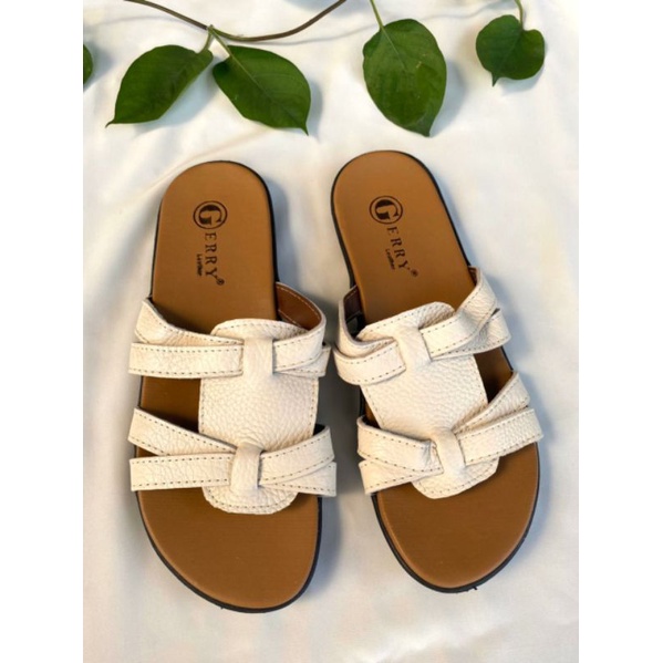 Sandal Kulit Wanita Terbaru Model Kupu Kupu 2021 Bahan Kulit Sapi Asli 100%