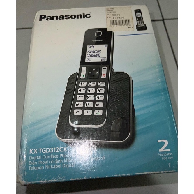 telephone wireless panasonic KX-TGD312CX 2 Handsets Taycon preloved singpore dapat 2 telepon rumah s