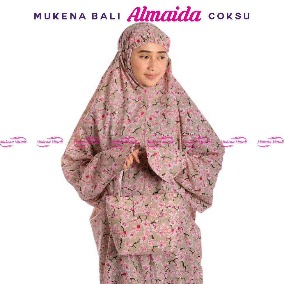 MUKENA MURAH ID | MUKENA BALI MUKENA DEWASA ALMAIDA MUKENA MOTIF BUNGA WARNA COKSU MUKENA BALI MURAH