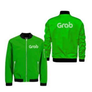 Jaket Bomber Distro PREMiUM Grab Hijau ojol polos custom indonesia pria wanita unisex keren kata ana