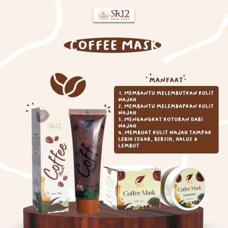 COFFEE MASK PEELING SR12 / PEELING HERBAL SR12/ PEELING KOPI ROBUSTA/ PEELING ALAMI