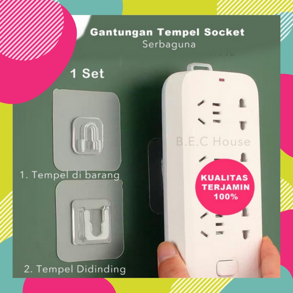 Gantungan Rak Baju Tempel Mur / Paku / Tempelan Socket