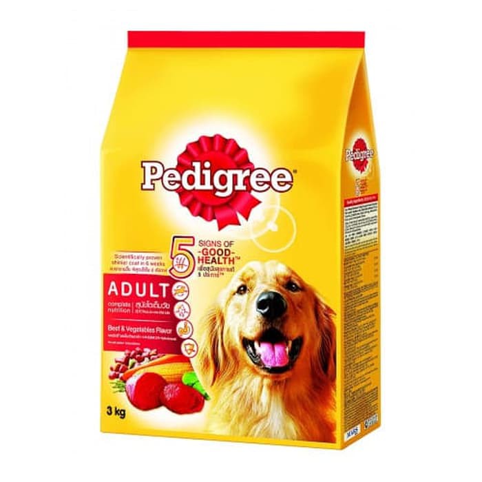 Makanan Anjing Pedigree Adult Beef &amp; Vegetables 3kg 3 kg Dog Food